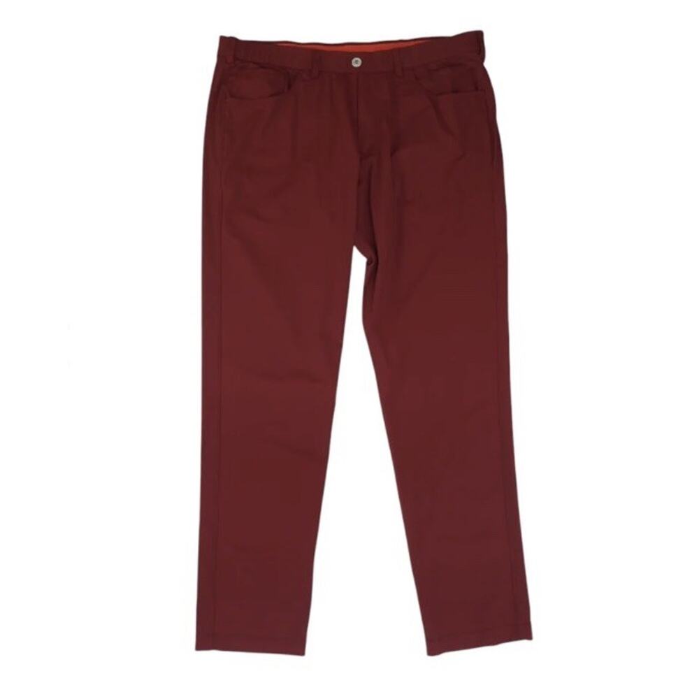 REDVANLY Mens Clydingnylon Pants Size XL Maroon Red Golf Stretch Trouser NWT